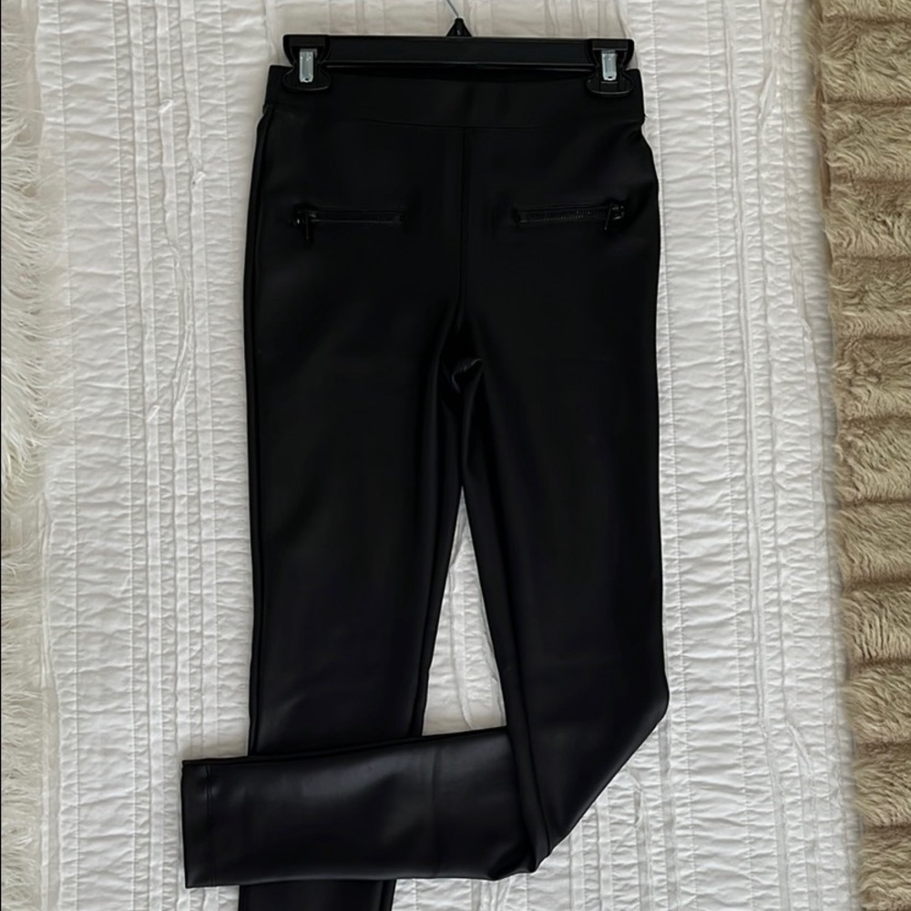 Faux leather Black Women's Pants